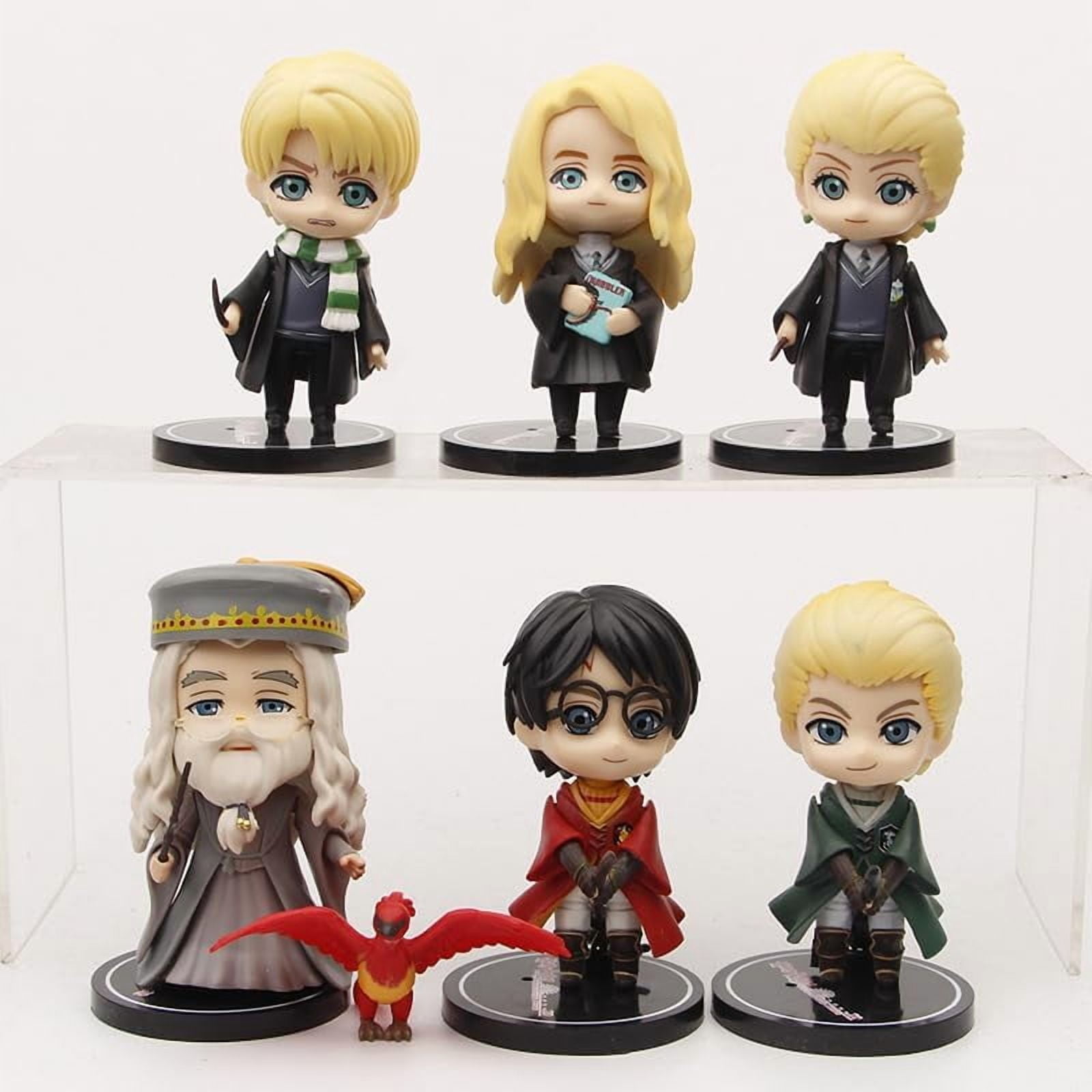 New Dumbledore, Harry, Ron Weasley Figure, 6pieces Standing Q Version Anime Figures 10cm/3.9inch PVC Character Cosplay Model Handicrafts Gift