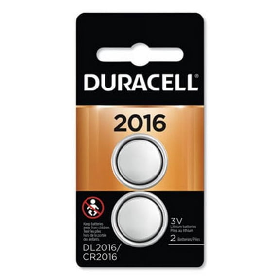 New Duracell Lithium Coin Battery, 2016, 3 V, 2 Batteries , Each