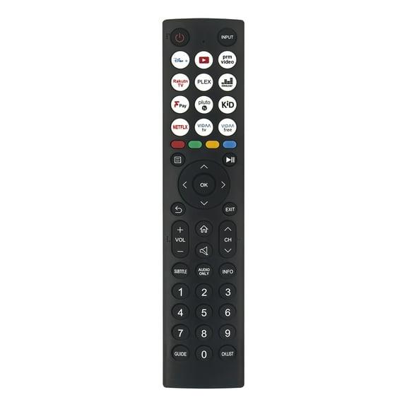 New EN2N36H-NVV Replace Remote Control Fits for Hisense TV 32A5KQTUK 40A4KTUK 32A4KTUK Vidaa Remote with APPS DISNEY PRIME-VIDEO RAKUTEN-TV PLEX DEEZER F-PLAY PLUTO-TV KID NETFLIX VIDAA-TV VIDAA-FREE