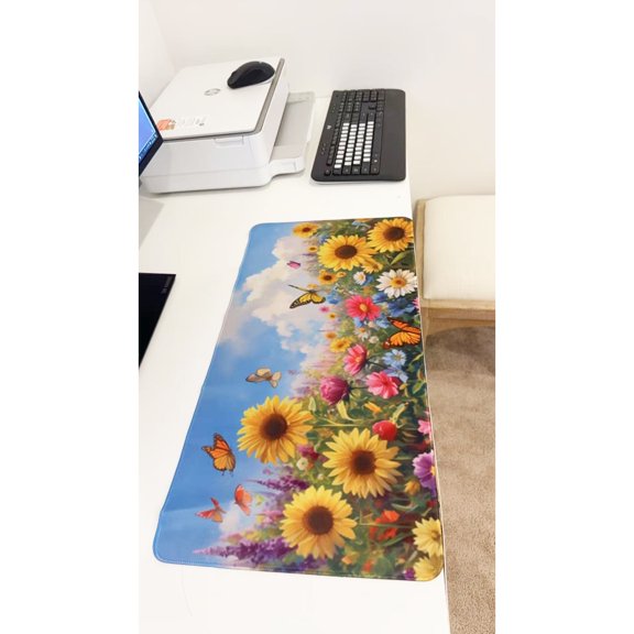 New ENHANCE Sunflowers Large Gaming Mouse Pad Desk Keyboard Mat 23.6" X 11.5"