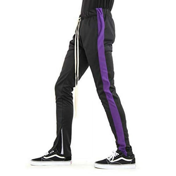 New EPTM Men's Techno Poly Zipper Long Drawstrings Track Pants