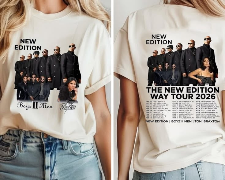 New Edition Way Tour 2026 R&B Concert Matching Tee T-shirt Sizes S