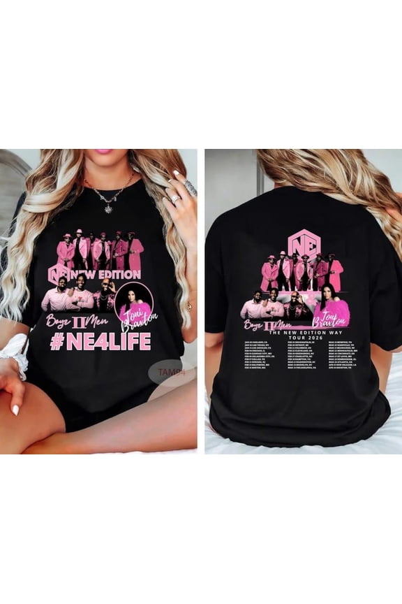 New Edition Way Tour 2026 Shirt, Boyz II Men Toni Braxton Tee, Vintage R&B Concert Shirt,Black Color,Size XL