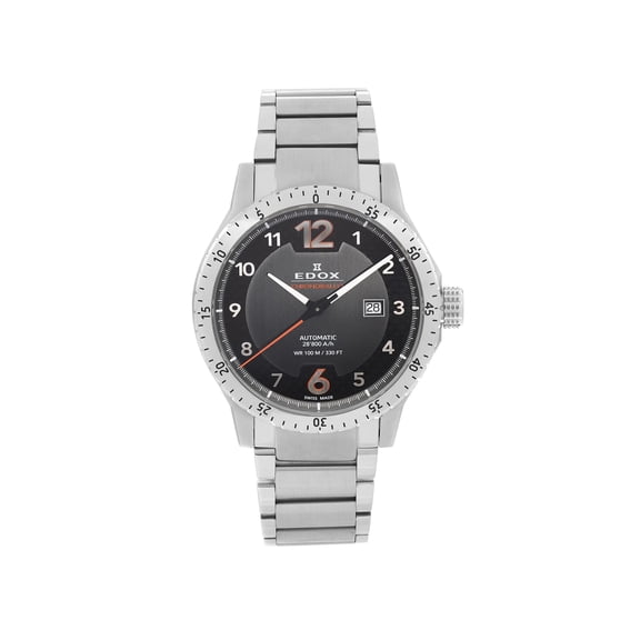 New Edox Chronorally 1 Steel 45mm Black Dial Automatic Mens Watch 80094-3NM-NO1