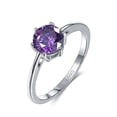 thumbnail image 1 of Womens Sterling Silver Ring Eight Hearts And Arrows Zircon With Three Layer Platinum Plating For Anniversary Ring, 1 of 7