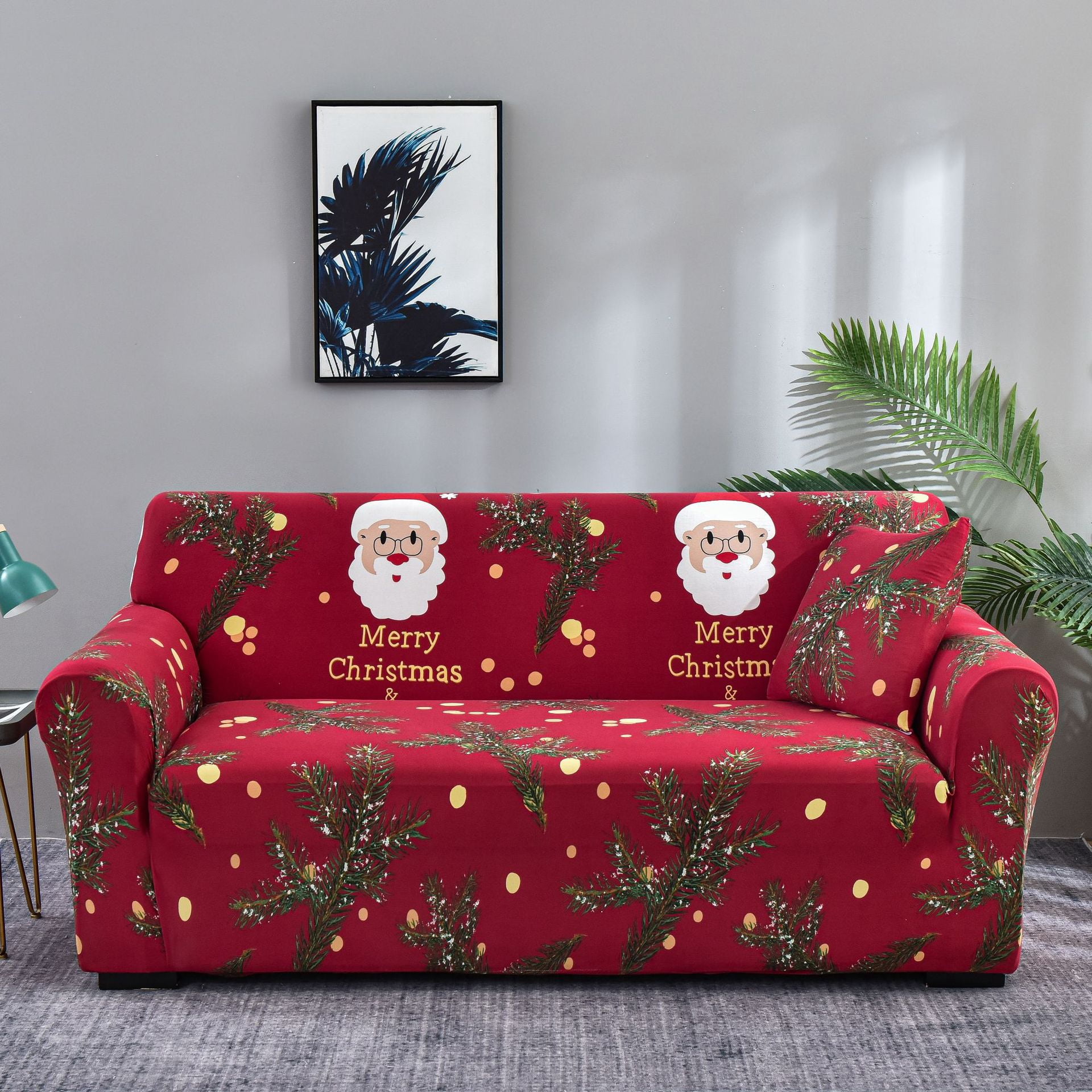 Stretch Santa New Elastic Non-Slip Christmas Sofa Cover Stretch Santa Claus Sofa ...