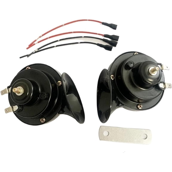New Electric 12V/24V Snail Horn 300DB Waterproof Horn Fit For Trucks Boats Cars Motorcycles(Black 24v 2PCS)