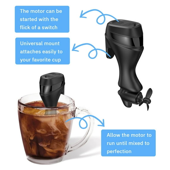 New Electric Coffee Stirrer Rechargeable Drink Mixer Hands Free Cup Attachment