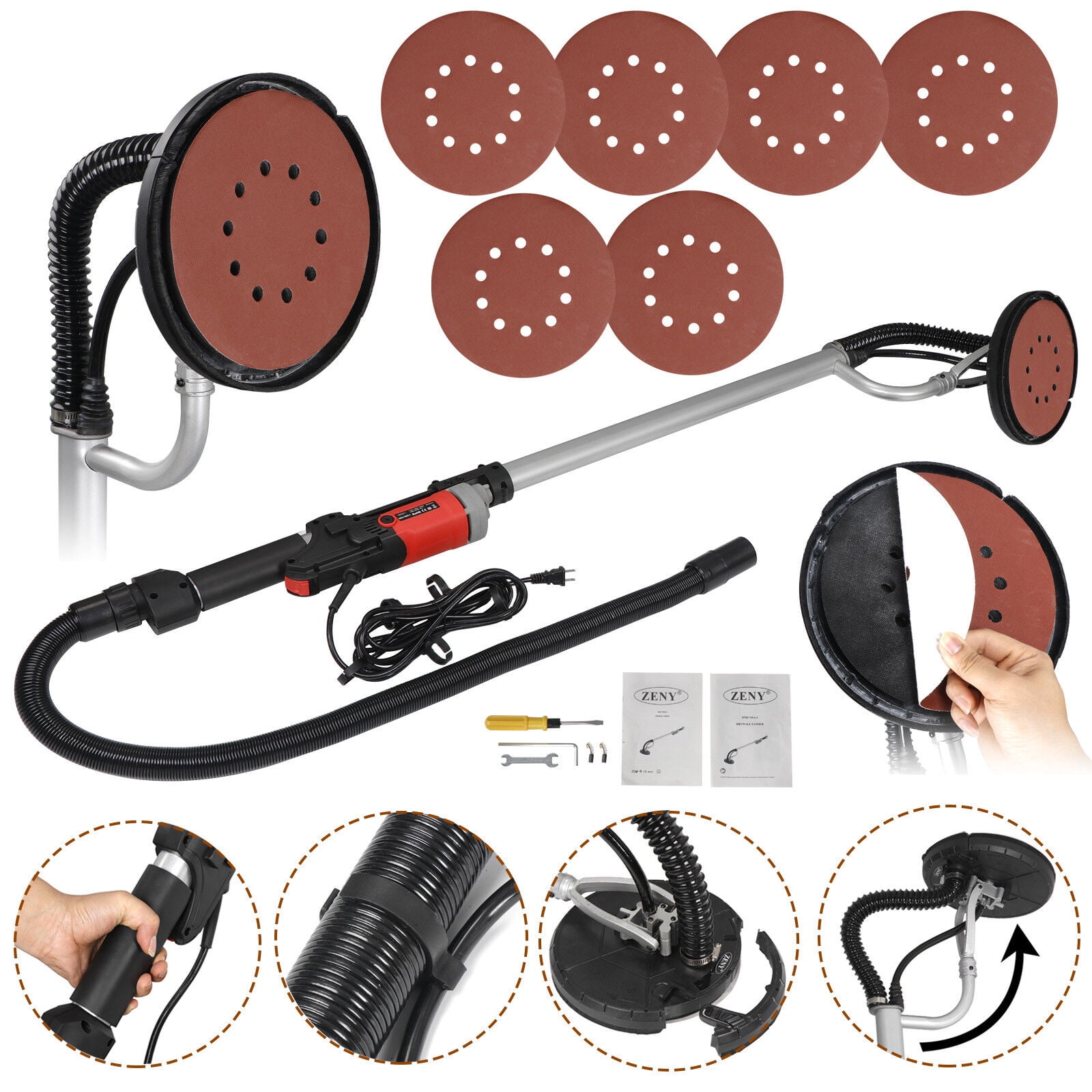 New Electric Drywall Sander Adjustable Variable Speed With Sanding Pad