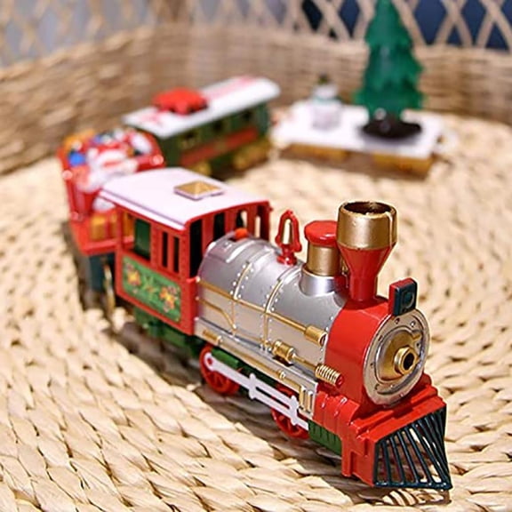 New Electric Train Set Toys Railway Tracks Toys Xmas Electric Train Lights And Sounds Kids Gift Railway Train Set (without Battery)