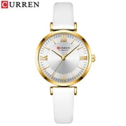 New Elegant Style Green Wristwatch CURREN Brand Top Luxury Womens Quartz Watches Fashion Leather Strap Ladies Clock Femme 9080