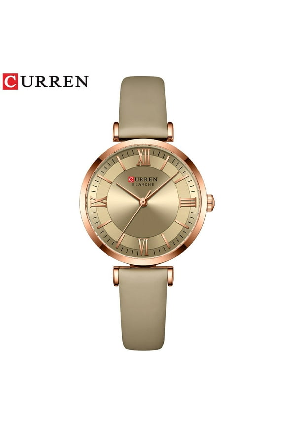 New Elegant Style Green Wristwatch CURREN Brand Top Luxury Women's Quartz Watches Fashion Leather Strap Ladies Clock Femme 9084