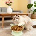 thumbnail image 1 of New Elevated Cat Food Bowl, Cat Bowls Elevated, Ceramic Raised and Tilted Water Bowl, Anti Vomiting and Protect Pets' Spines Dishes for Small Dog, Fat Faced Cat, Kitten, 1 of 5