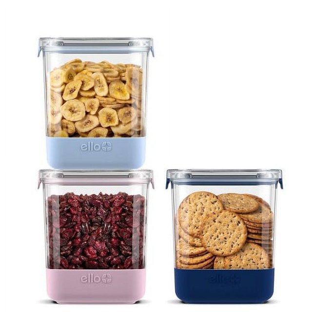 New** Ello 6pc Plastic Food Storage Canisters with Airtight Lids (Set