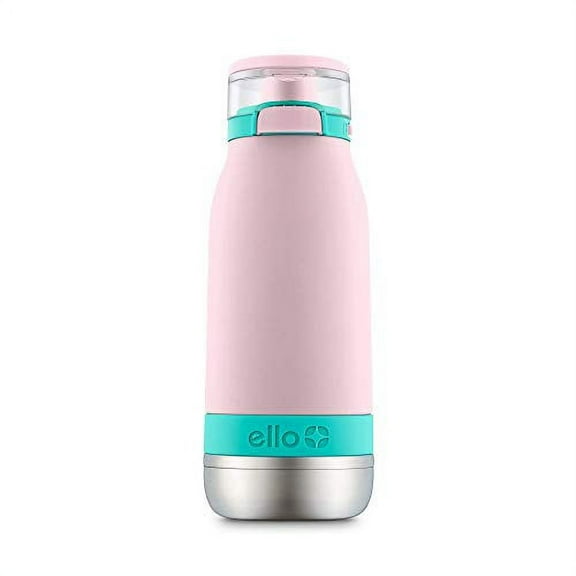 New Ello Emma Vacuum Insulated Stainless Steel Water Bottle with , 14oz, Cotton Candy