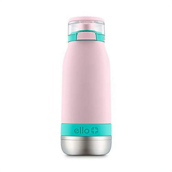 New Ello Emma Vacuum Insulated Stainless Steel Water Bottle with , 14oz, Cotton Candy