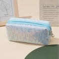 thumbnail image 1 of New Embroidered Sequin Makeup Bag with Large Capacity High Appearance Cute Portable Storage Bag Washing Bag (Blue), 1 of 2