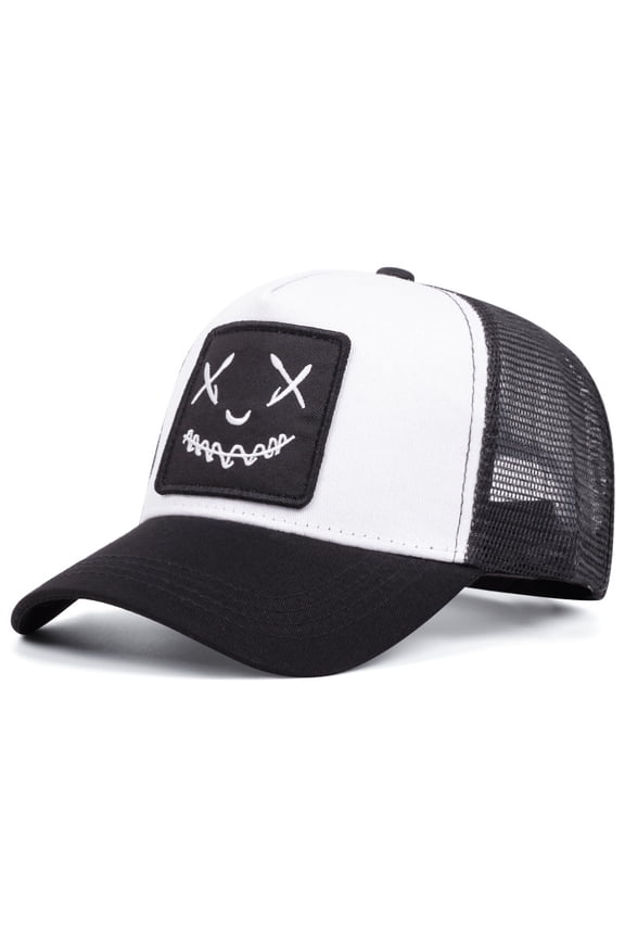 New Embroidered Smiley Face Baseball Cap Four Seasons Versatile Sun Hat Duckbill Cap