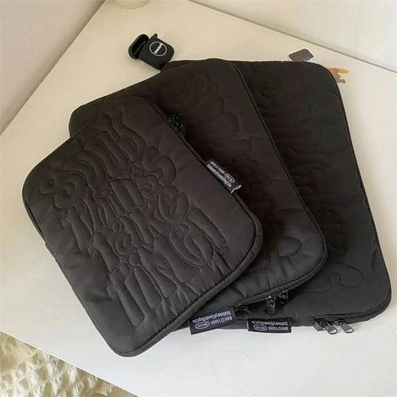 New Embroidery Pattern Cute Shockproof Laptop Sleeve Case Bag for Macbook for ipad for Samsung Laptop and Tablet Pouch 11-15.6inch (Black,15-15.6 inch)