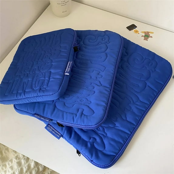 New Embroidery Pattern Cute Shockproof Laptop Sleeve Case Bag for Macbook for ipad for Samsung Laptop and Tablet Pouch 11-15.6inch (royal blue,15-15.6 inch)