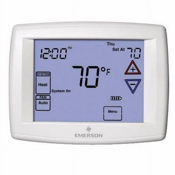 New Emerson 1F97-1277 Touchscreen Programmable Thermostat for Single-Stage and Heat Pump Systems