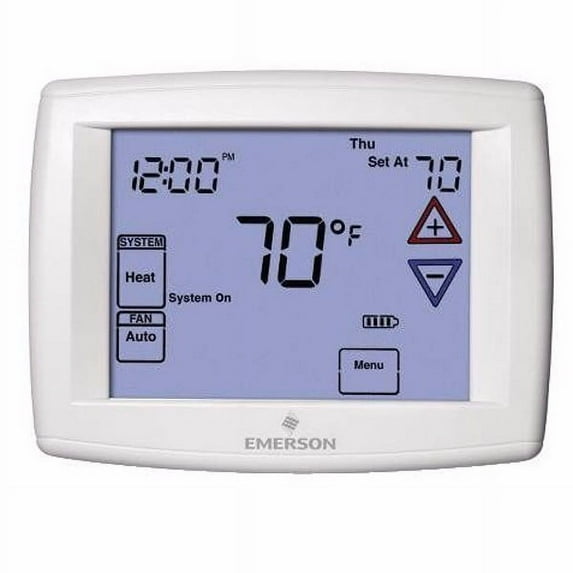 New Emerson 1F97-1277 Touchscreen Programmable Thermostat for Single-Stage and Heat Pump Systems