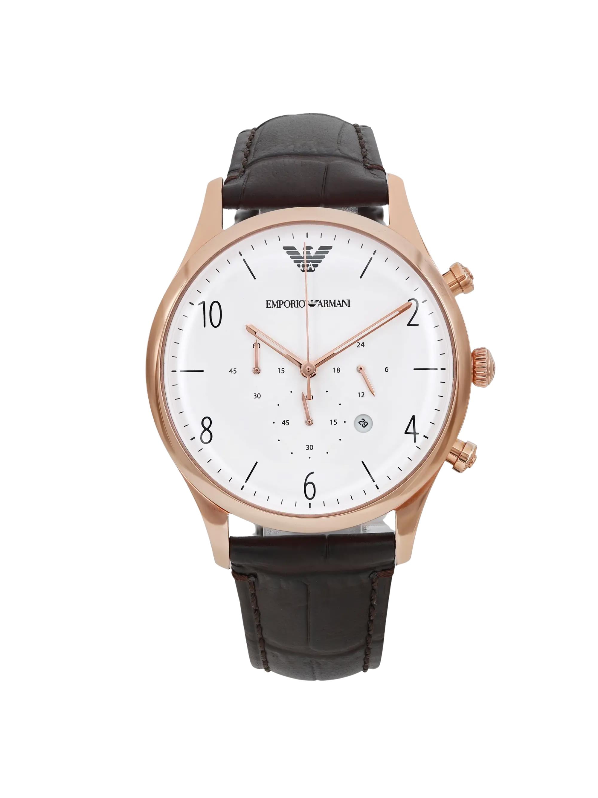 New Emporio Armani Chronograph Rose Gold Tone Stainless Steel Mens Watch AR1916