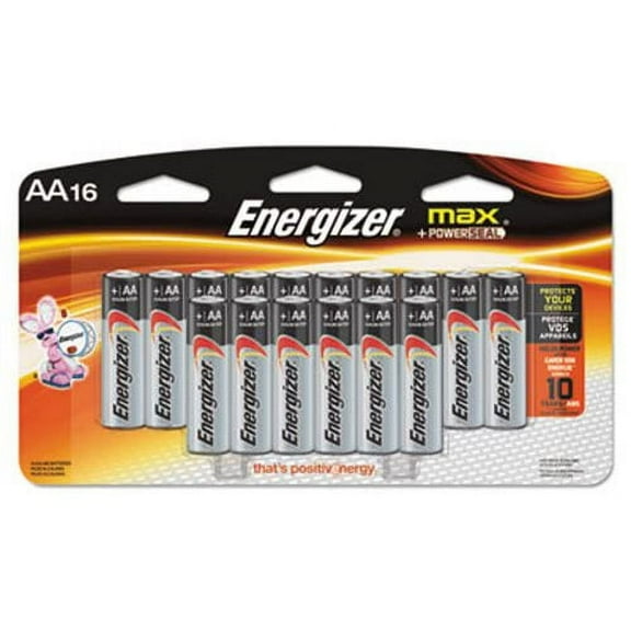 New Energizer MAX Alkaline Batteries, AA, 16 Batteries/Pack , Each