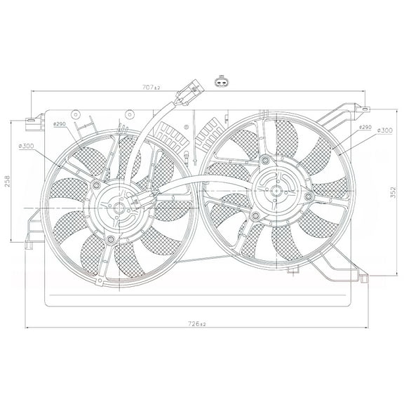 New Engine Cooling Fan And Motor Compatible With Saab 9-3 Aero By Part Number 85523 1341364 13114369 24419326 6341154 24410993 24419346 1341369 24418346 1341365 13114368 1341368