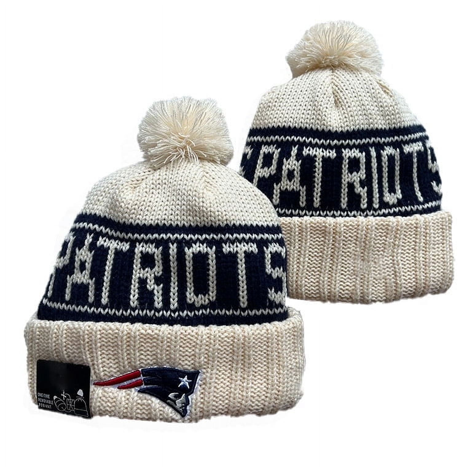 New England 2024 Cold Weather Sport White Knit Hats Classic Cuffed Beanie Warm Winter Caps