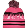 thumbnail image 1 of New England Adult Size Digital Pattern Winter Knit Pom Beanie Hat (Pink), 1 of 1