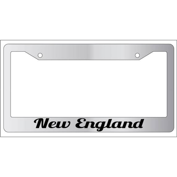 New England Chrome Plastic License Plate Frame