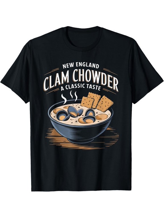 New England Clam Chowder Bowl Coastal Food T-Shirt All Size S-5XL