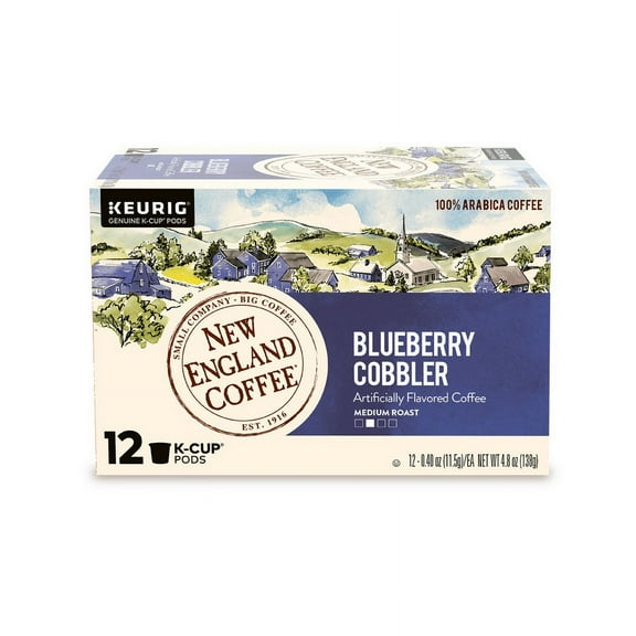 New England Coffee Blueberry Cobbler Coffee K-cup Pods, 12 Count