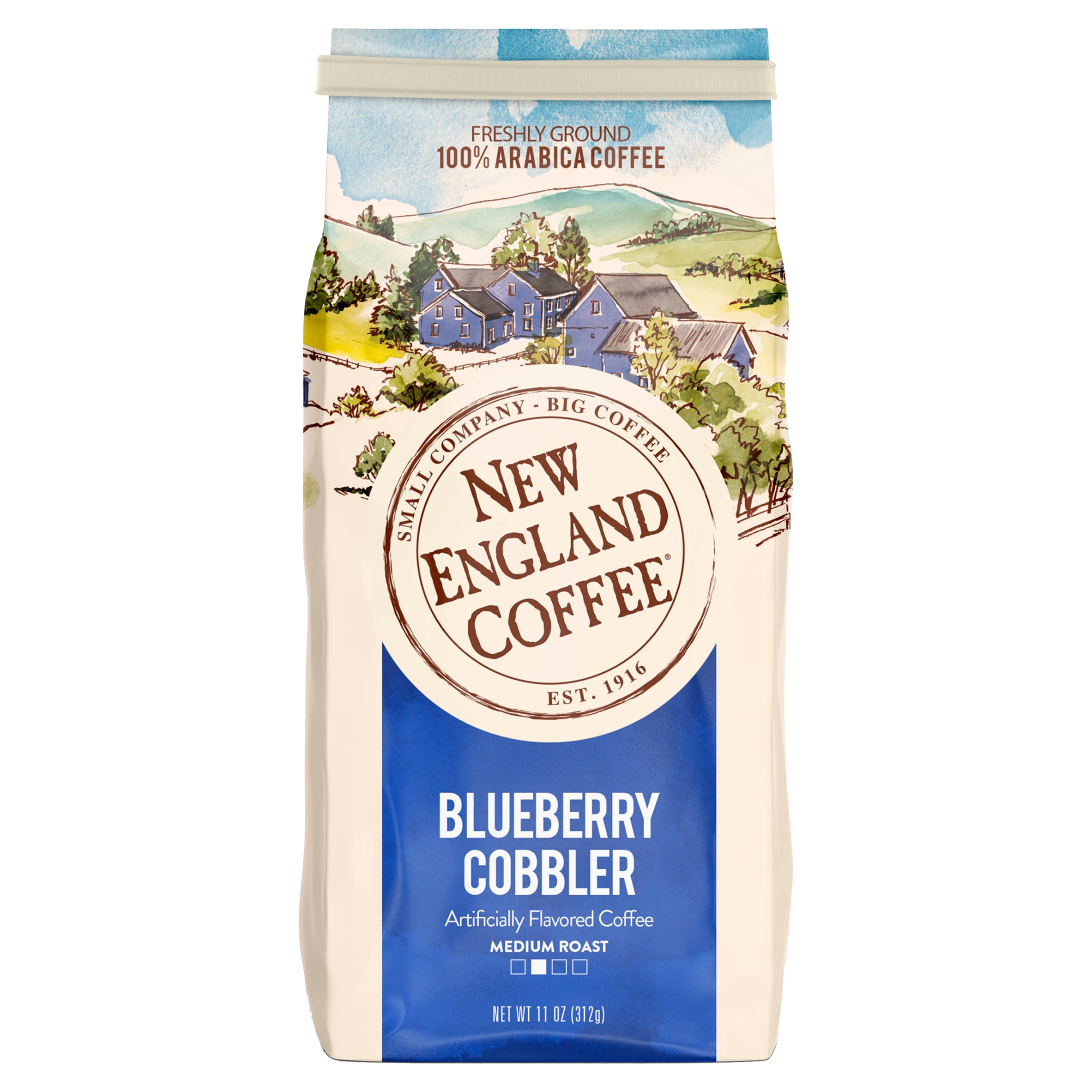 New England Coffee Blueberry Cobbler Medium Roast Ground Coffee, 11 Oz, Bag - image 1 of 8