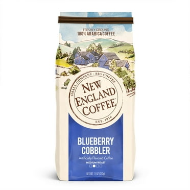 New England Coffee Blueberry Cobbler, Medium Roast, Ground Coffee, 11 Oz.