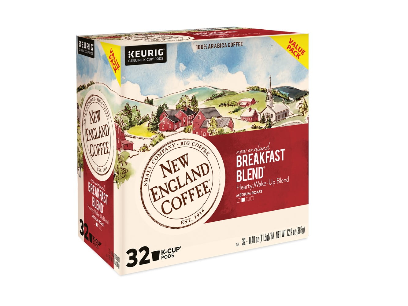 New England Coffee Breakfast Blend Coffee K-cup Pods, 32 Ct