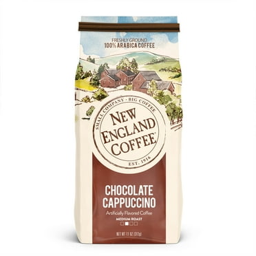 New England Coffee Chocolate Cappuccino, Medium Roast, Ground Coffee, 11 oz