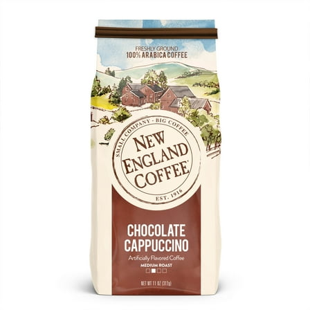New England Coffee Chocolate Cappuccino Blend Medium Roast Ground Coffee, 11 oz