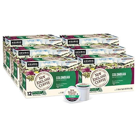 New England Coffee Colombian Decaffeinated Medium Roast K-Cup Pods 12 Ct. Box (Pack Of 6)