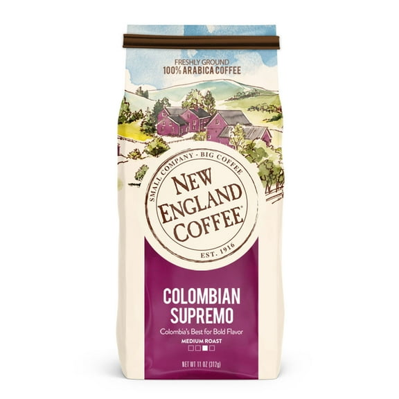 New England Coffee Colombian Supremo, Medium Roast, Ground Coffee, 11 oz.