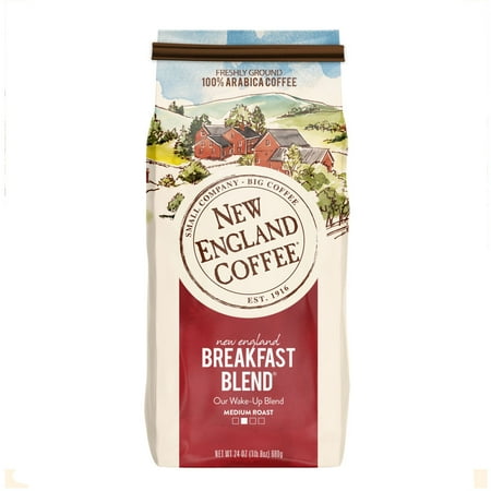 New England Coffee Breakfast Blend Medium Roast Ground Coffee, 24 oz