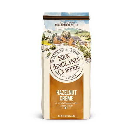 New England Coffee Hazelnut Crème Blend Medium Roast Ground Coffee, 18 oz