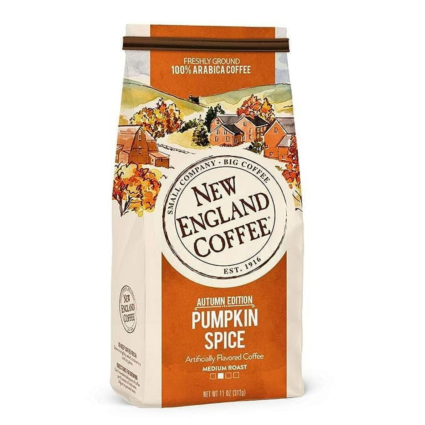 New England Coffee Pumpkin .. Spice Medium Roast Ground .. Coffee, 11oz
