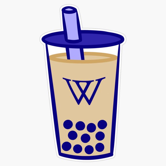 New England College Town Milk Bubble Tea Tapioca Pearl Cafe Shop Logo Decal For Notebook Sticker
