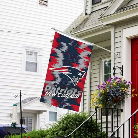 New_England Custom Vertical Double Sided Flag 3x5FT, American Football Team Fans Support Victory Flag for Indoor and Outdoor Garden Wall Decoration