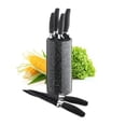 thumbnail image 1 of New England Cutlery 7pc Marble Finished Nonstick Knife Block Set (Black), 1 of 4