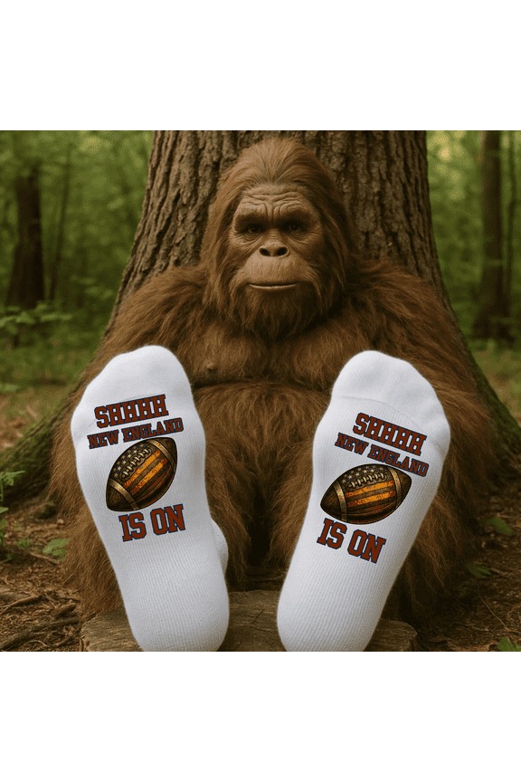 Football Fan Socks, New England, Polyester, Moisture Wicking, Unisex Size Large