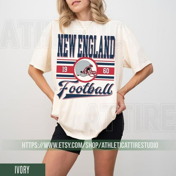 New England Football Vintage Style Comfort Colors T-Shirt, The Pats Shirt, Gift For Fan Tee,Ivory Color,Size M