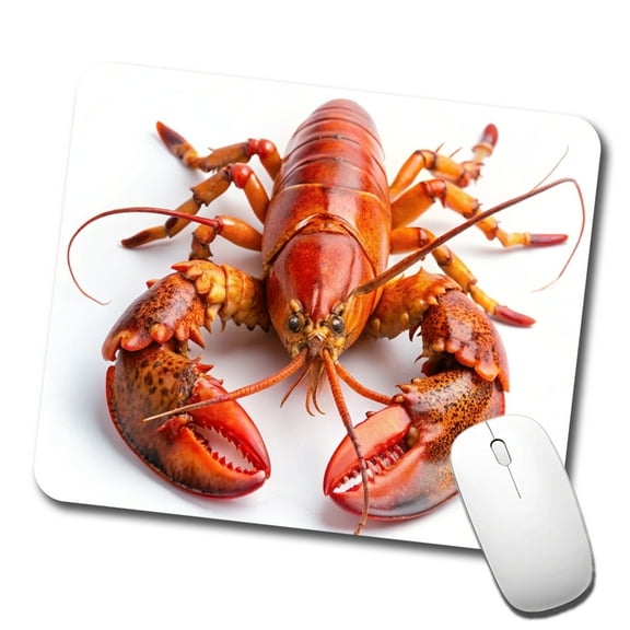 New England Lobster On White Background Mouse Pad Low Profile Gaming Mat